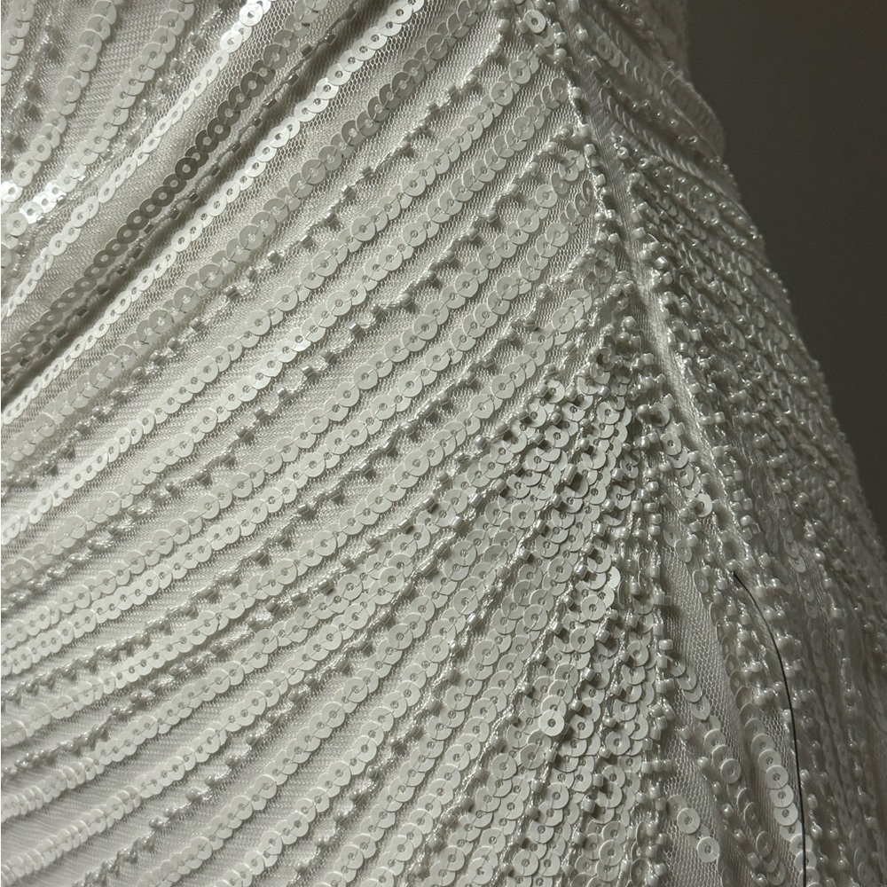 NWT Lulus White Sequin Fringe Mini Dress! - Picture 8 of 14